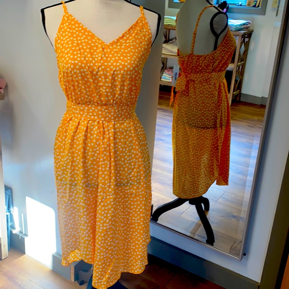 Yellow with white flowers CDM Dress